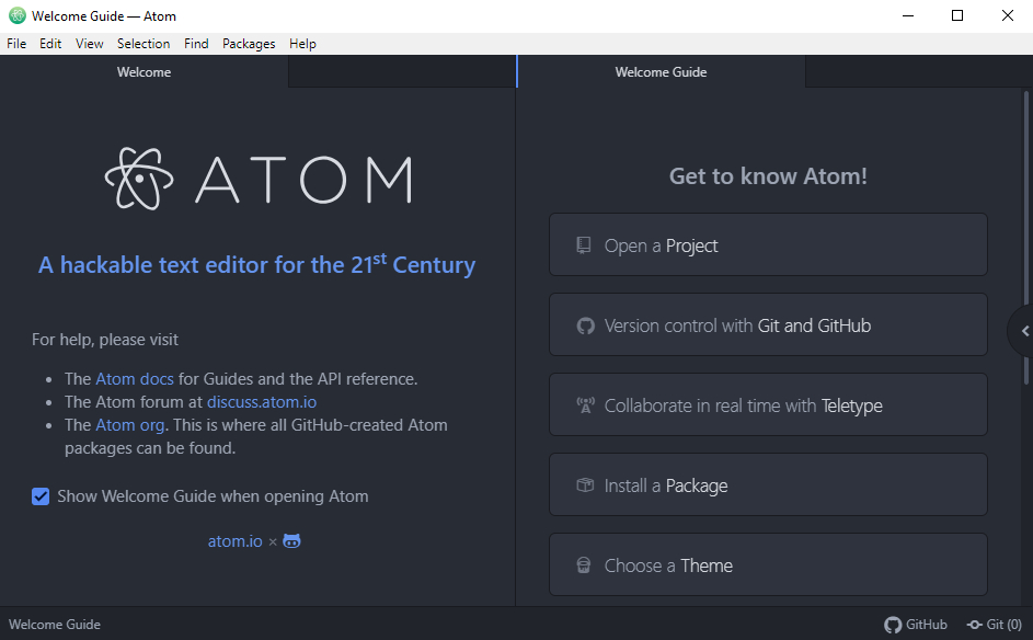 Atom editor